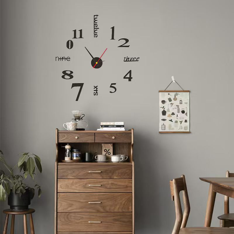 Simple Digital DIY Creative Wall Clock Personalized Acrylic Clock Quartz Wall Clock For Living Room Decor