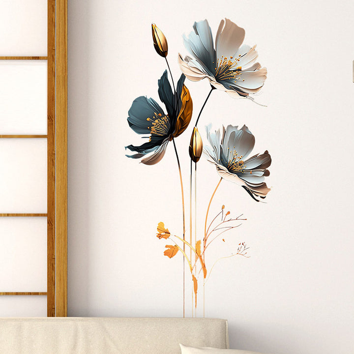 Simulated 3D Relief Texture Flower Children's Bedroom Home Decor Wall Sticker