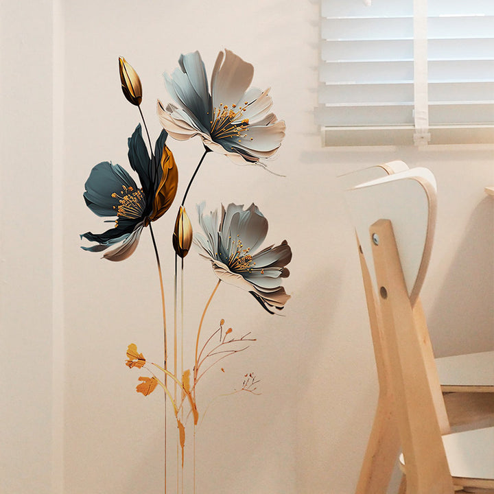 Simulated 3D Relief Texture Flower Children's Bedroom Home Decor Wall Sticker